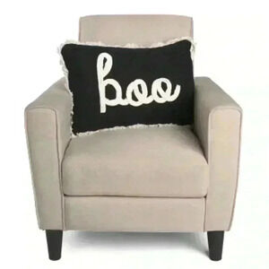 NEW Gorgeous BOO Embroidered Textured Yarn Accent Throw Pillow with fringe